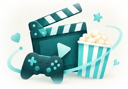 أيقونات الترفيه والألعاب والأفلام